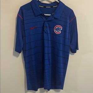 Chicago Cubs Embroidered Nike Baseball Polo Shirt. Size Large
